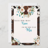 Western Boho Wildflower Guess How Many Kisses sign 招待状 (正面)