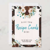 Western Boho Wildflower Recipe Cards Here Sign 招待状 (正面)