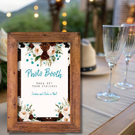 Western Boho Wildflowersフォトブースの看板 招待状