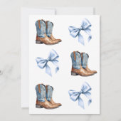 Western Boots and Bows Blue Boy Baby Shower 招待状 (裏面)
