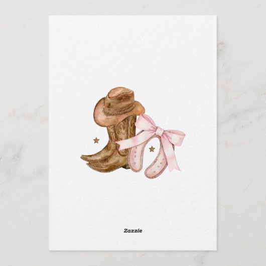 Western Boots and Bows Gender Reveal 招待状 (裏面)