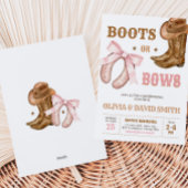 Western Boots and Bows Gender Reveal 招待状