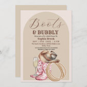 Western Boots and Bubbly Bridal Shower 招待状 (正面/裏面)
