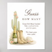 Western Boots Baby Shower Activity Guess How Many ポスター (正面)