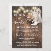 Western Boots & Books Before I do ブライダルシャワー 招待状 (正面)