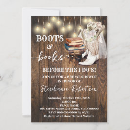 Western Boots & Books Before I do ブライダルシャワー 招待状