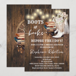 Western Boots & Books Before I do ブライダルシャワー 招待状