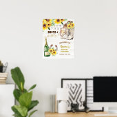 Western Boots & Bubbly Bridal Shower Welcome Sign ポスター (ホームオフィス)