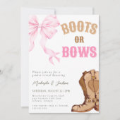 Western Boots or Bows  Gender Reveal 招待状 (正面)