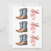 Western Boots or Bows He or She Gender Reveal 招待状 (裏面)