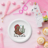 Western Boots Santa Merry Christmas Boots Xmas ペーパープレート (パーティー)