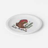 Western Boots Santa Merry Christmas Boots Xmas ペーパープレート (アングル)