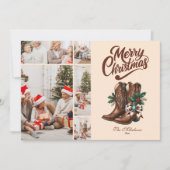 Western Bow & Boots Christmas 5 Photo シーズンカード (正面)
