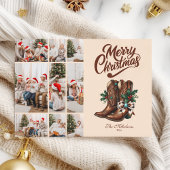 Western Bow & Boots Christmas 9 Photo シーズンカード