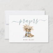 Western Boy Baby Shower Activity Prayers For Baby サンキューカード (正面)