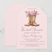 Western Bridal Shower Blush Pink Elegant Arch 招待状 (正面/裏面)