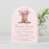 Western Bridal Shower Blush Pink Elegant Arch 招待状 (スタンド正面)