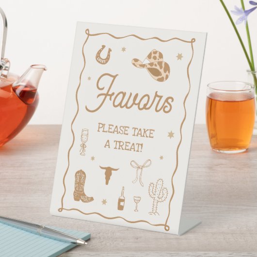 Western Bridal Shower Favor 台座サイン (インサイチュ)