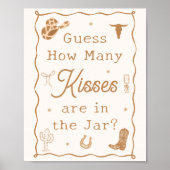 Western Bridal Shower Guess How Many Kisses Poster ポスター (正面)