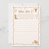 Western Bridal Shower Guess Who Game Card 招待状 (正面)