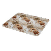 Western Brown Cream Southwest Floral カッティングボード (角)