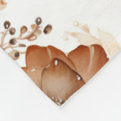 Western Brown Cream Southwest Floral フリースブランケット (角)