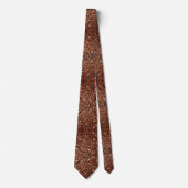 Western Brown Faux Leather Tooled Retro Mens Tie ネクタイ (正面)