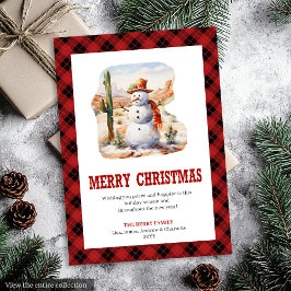 Western Buffalo Check Merry Christmas Card シーズンカード