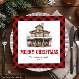 Western Buffalo Plaid Christmas Paper Napkins