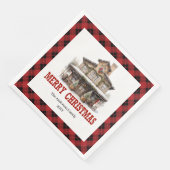 Western Buffalo Plaid Christmas Paper Napkins (コーナー)