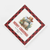 Western buffalo plaid napkins Christmas party set (コーナー)