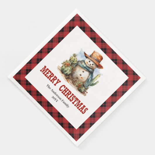Western buffalo plaid napkins Christmas party set (コーナー)