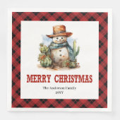 Western buffalo plaid napkins Christmas party set (正面)