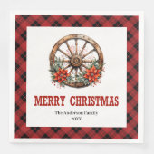 Western buffalo plaid napkins festive holiday set (正面)