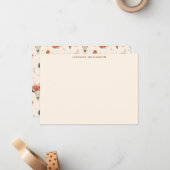 Western Bull Skull Floral Personalized Stationery ノートカード (正面/裏面インサイチュ)