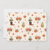Western Bull Skull Floral Personalized Stationery ノートカード (裏面)