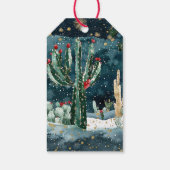 Western Cactus Christmas Cowboy Boots ギフトタグ (裏面)
