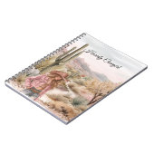 Western Cactus Desert Blond Cowgirl ノートブック (左側)