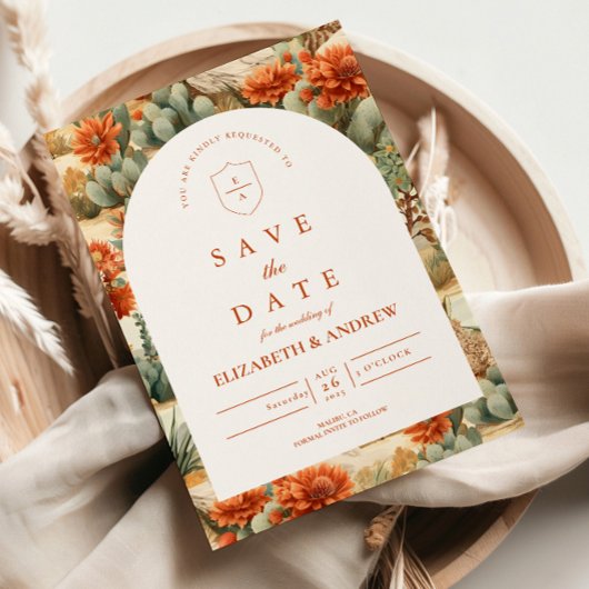 Western Cactus Garden Wedding セーブザデート