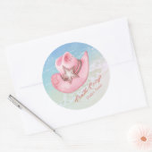  Western Chic Coastal Cowgirl Hat Sticker ラウンドシール (封筒)