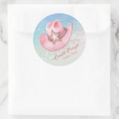  Western Chic Coastal Cowgirl Hat Sticker ラウンドシール (バッグ)