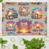 Western Chili Cookoffシーン1 キッチンタオル (折り畳み)