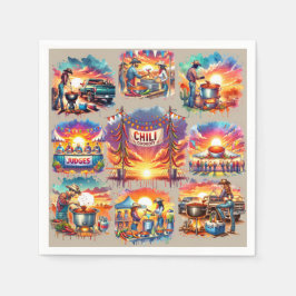 Western Chili Cookoffシーン1 スタンダードカクテルナプキン