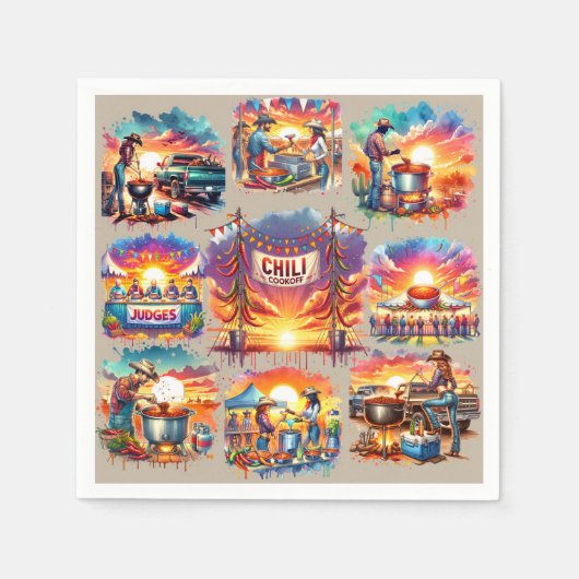 Western Chili Cookoffシーン1 スタンダードカクテルナプキン (正面)