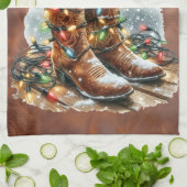 Western Christmas  キッチンタオル (折り畳み)