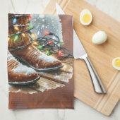 Western Christmas  キッチンタオル (四つ折り)