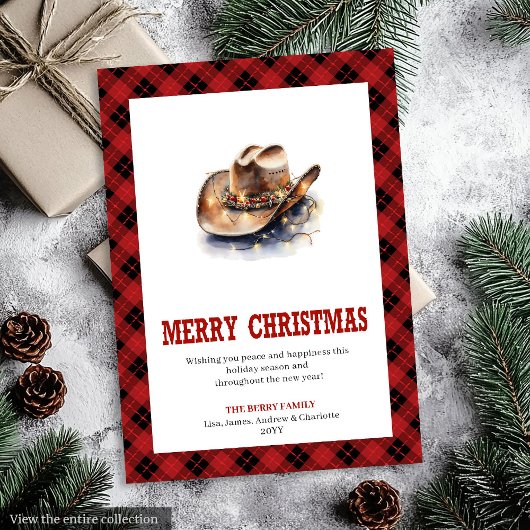 Western Christmas card cowboy country theme シーズンカード