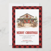 Western Christmas card ranch style tartan シーズンカード (正面)