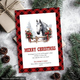 Western Christmas card red black cozy style シーズンカード