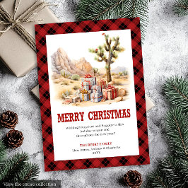 Western Christmas card red black ranch style シーズンカード